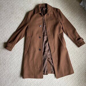 Caramel Cafe Brown Single Breasted Winter Over Coat